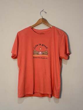 Life is Good Women's Panama City Beach FL Graphic T-Shirt Size L